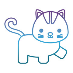 cute cat icon over white background vector illustration