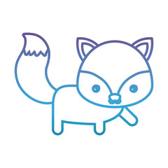 cute fox icon over white background vector illustration