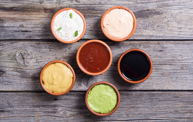 Obraz na płótnie Canvas Set of sauces