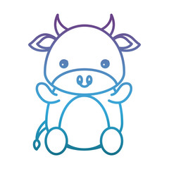 cute cow icon over white background vector illustration