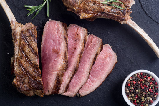Grilled tomahawk steak