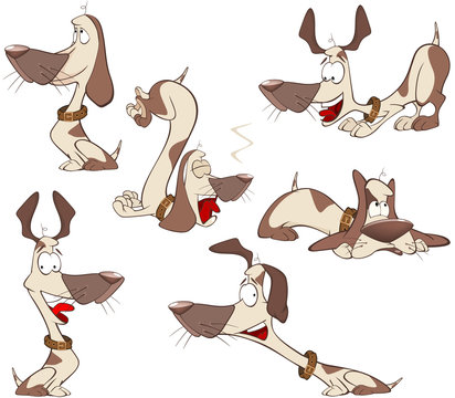 Set  Cartoon Illustration. A Funny Dogs for you Design