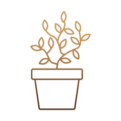 plant in a pot icon over white background vector illustration