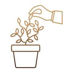 plant in a pot icon over white background vector illustration