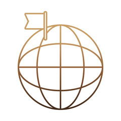 global sphere icon over white background vector illustration