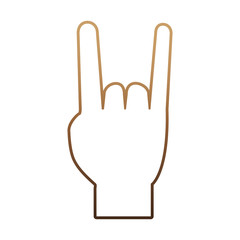 human hand with rock symbol icon over white background vector illustration