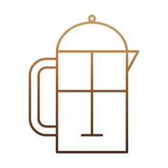 french press icon over white background vector illustration