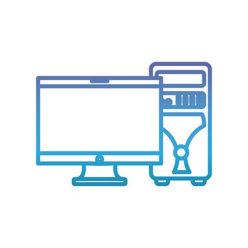 computer and cpu tower icon over white background vector illustration