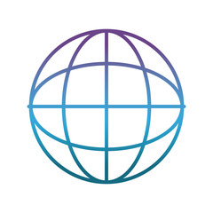 global sphere icon over white background vector illustration