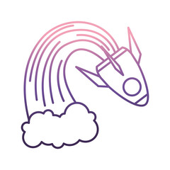 space rocket icon over white background vector illustration