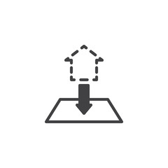 House blueprint plans icon vector, filled flat sign, solid pictogram isolated on white. Architecture design symbol, logo illustration