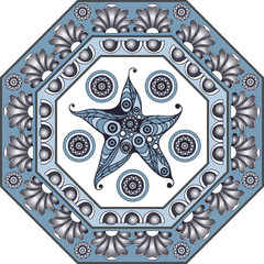 Graphic illustration with ceramic tiles 28
