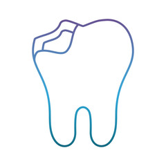 broken tooth icon over white background vector illustration