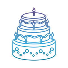 birthday cake icon over white background vector illustration