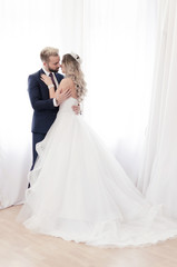 Naklejka premium Bride and groom happiest moment in life.