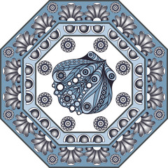Graphic illustration with ceramic tiles 34