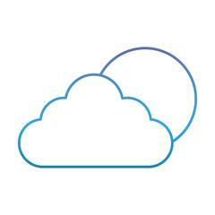 sun and cloud icon over white background vector illustration