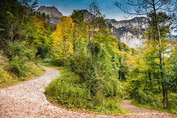 Obraz premium Walensee (Lake of Walen), Walenstadt, Sarganserland, Sankt Gallen, Switzerland.