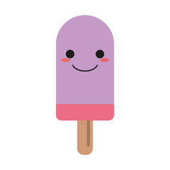 Delicious Popsicle dessert cute kawaii cartoon vector illustration