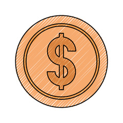 flat line colored  bitcoin doodle  over white background vector illustration