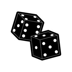 flat line monochromatic dice over white background  vector illustration