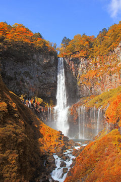 Kegon Falls in Autumn Season ,Nikko ,Japan. © Nunnicha Supagrit