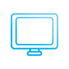 flat line colored  screen  over white background  vector illustration