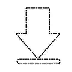 flat line uncolored  arrow  sticker over white bakcgorund  vector illustration