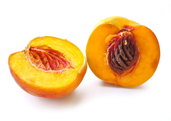 Isolated cut peach.