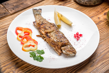 Fish dish - fried  fillet with vegetables