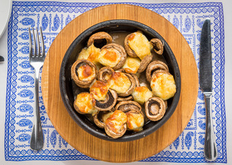 roasted mashrooms, Georgian cuisine