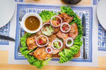 Grilled quails, Georgian cuisine
