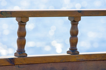 Old style wooden ship railing © Takacs Szabolcs