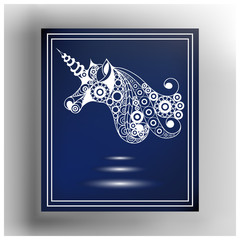 Graphic illustration with abstract unicorn 13