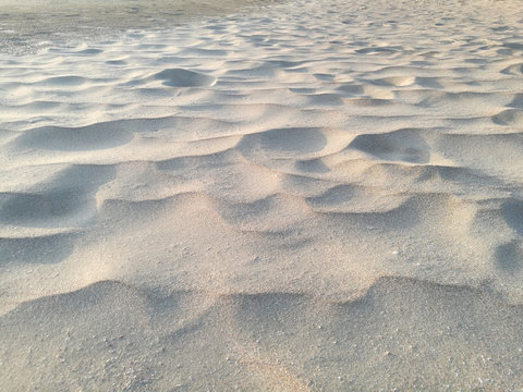 Sandy Floor Background. Texture Of Gray Sand On The Beach