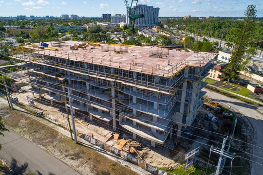 Construction site The Highlands in North Miami aerial image