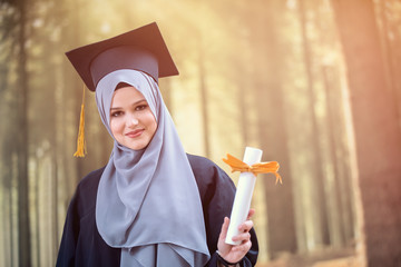 proud pretty muslim girl graduation