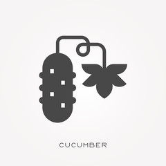 Silhouette icon cucumber