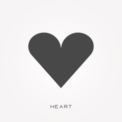 Silhouette icon heart