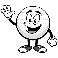 Golf Ball Waving Illustration