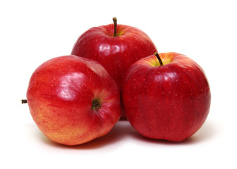 Red apple on white
