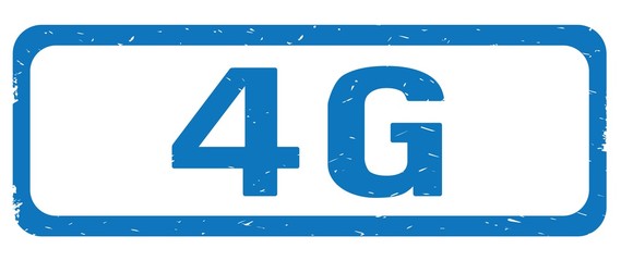 4G text, on blue rectangle stamp.