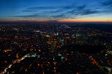 Aerial night panoramic