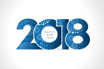 Vector illustration of  fireworks. Happy new year 2018 theme