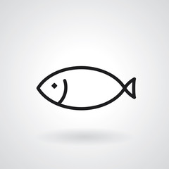 Fish icon isolated on grey background. Vector illustration
