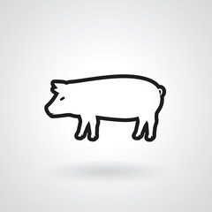 Pig icon isolated on grey background. Vector illustration