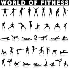 Fitness icons vector