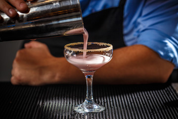 Professional bartender at work
