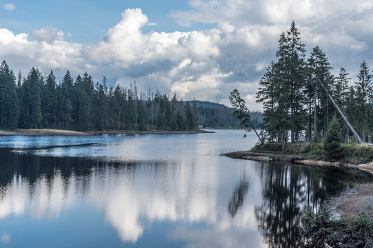 The Silberteich lake  in Harz, Germany