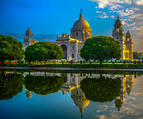 Naklejka premium Victoria Memorial Hall kolkata India, lover's park. Park street.